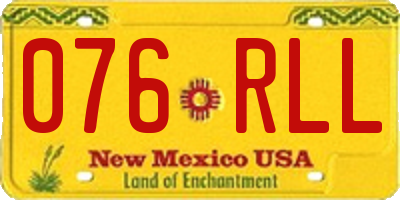 NM license plate 076RLL