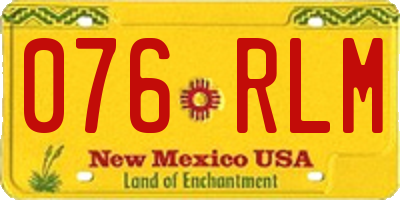 NM license plate 076RLM
