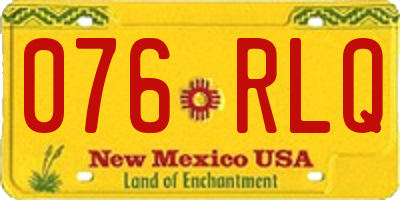NM license plate 076RLQ