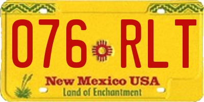 NM license plate 076RLT