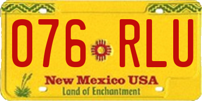 NM license plate 076RLU