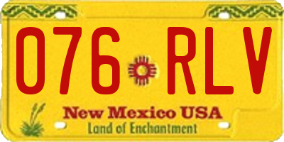 NM license plate 076RLV