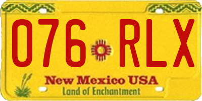NM license plate 076RLX