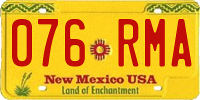 NM license plate 076RMA