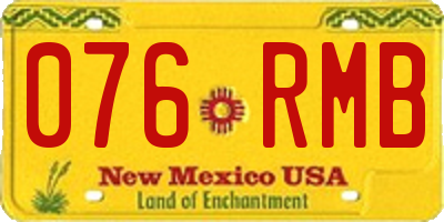 NM license plate 076RMB