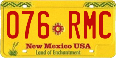 NM license plate 076RMC