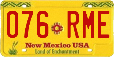 NM license plate 076RME