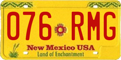NM license plate 076RMG