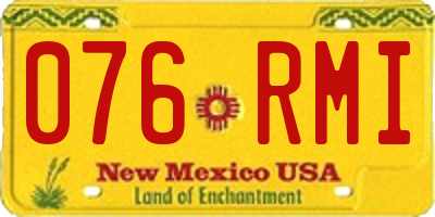 NM license plate 076RMI