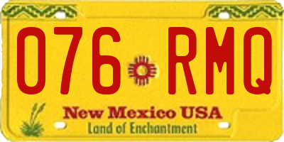 NM license plate 076RMQ