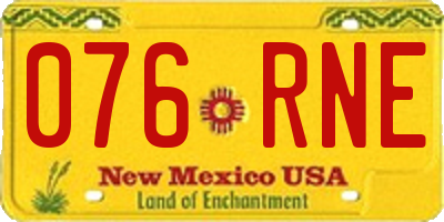 NM license plate 076RNE