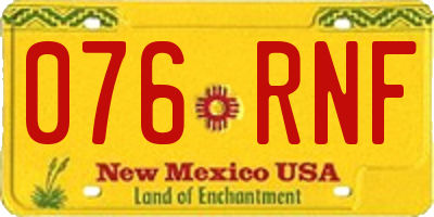 NM license plate 076RNF