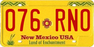 NM license plate 076RNO