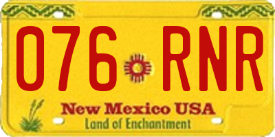 NM license plate 076RNR