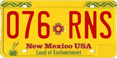 NM license plate 076RNS