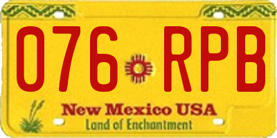 NM license plate 076RPB