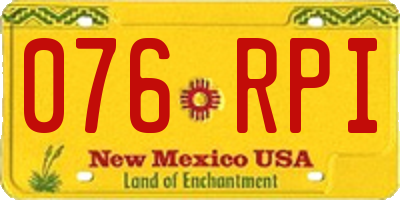 NM license plate 076RPI