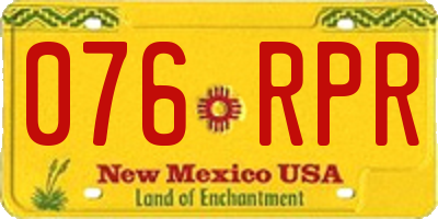NM license plate 076RPR