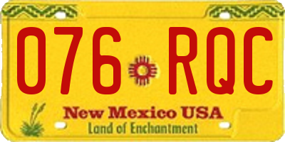 NM license plate 076RQC