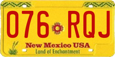 NM license plate 076RQJ