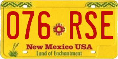 NM license plate 076RSE