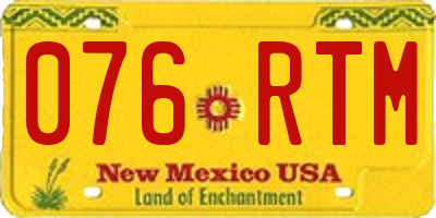NM license plate 076RTM