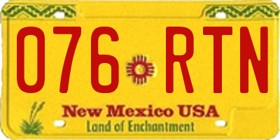NM license plate 076RTN