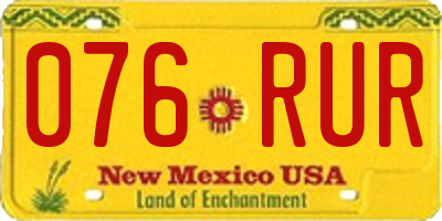 NM license plate 076RUR