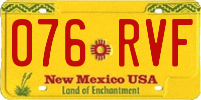 NM license plate 076RVF