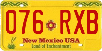NM license plate 076RXB