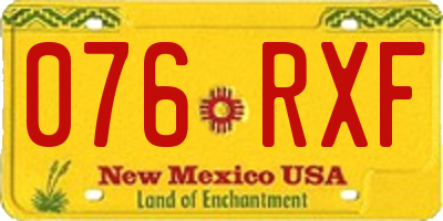 NM license plate 076RXF