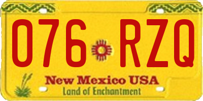 NM license plate 076RZQ