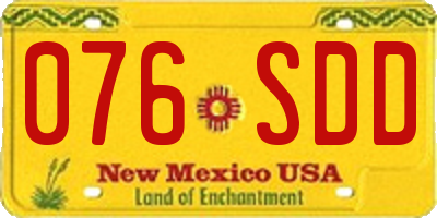 NM license plate 076SDD