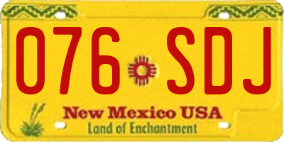 NM license plate 076SDJ