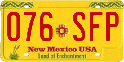 NM license plate 076SFP