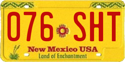 NM license plate 076SHT