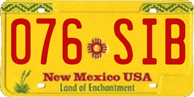 NM license plate 076SIB