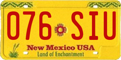 NM license plate 076SIU