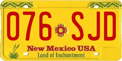 NM license plate 076SJD