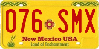 NM license plate 076SMX