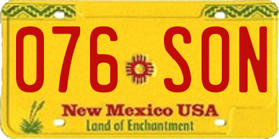 NM license plate 076SON