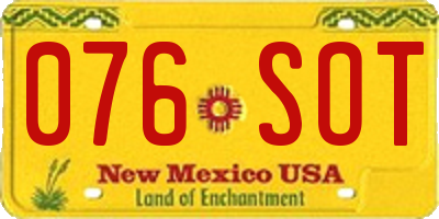 NM license plate 076SOT