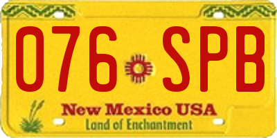 NM license plate 076SPB