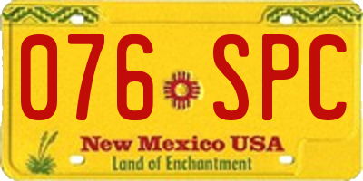 NM license plate 076SPC