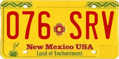 NM license plate 076SRV