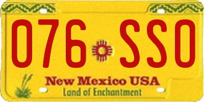 NM license plate 076SSO