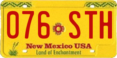 NM license plate 076STH