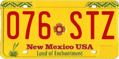 NM license plate 076STZ
