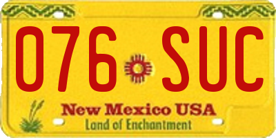 NM license plate 076SUC