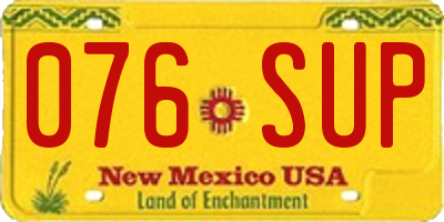 NM license plate 076SUP